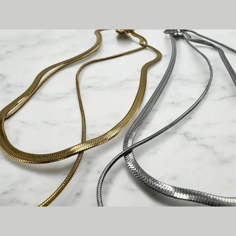 Gold-Plated Layered Necklace Set for Women